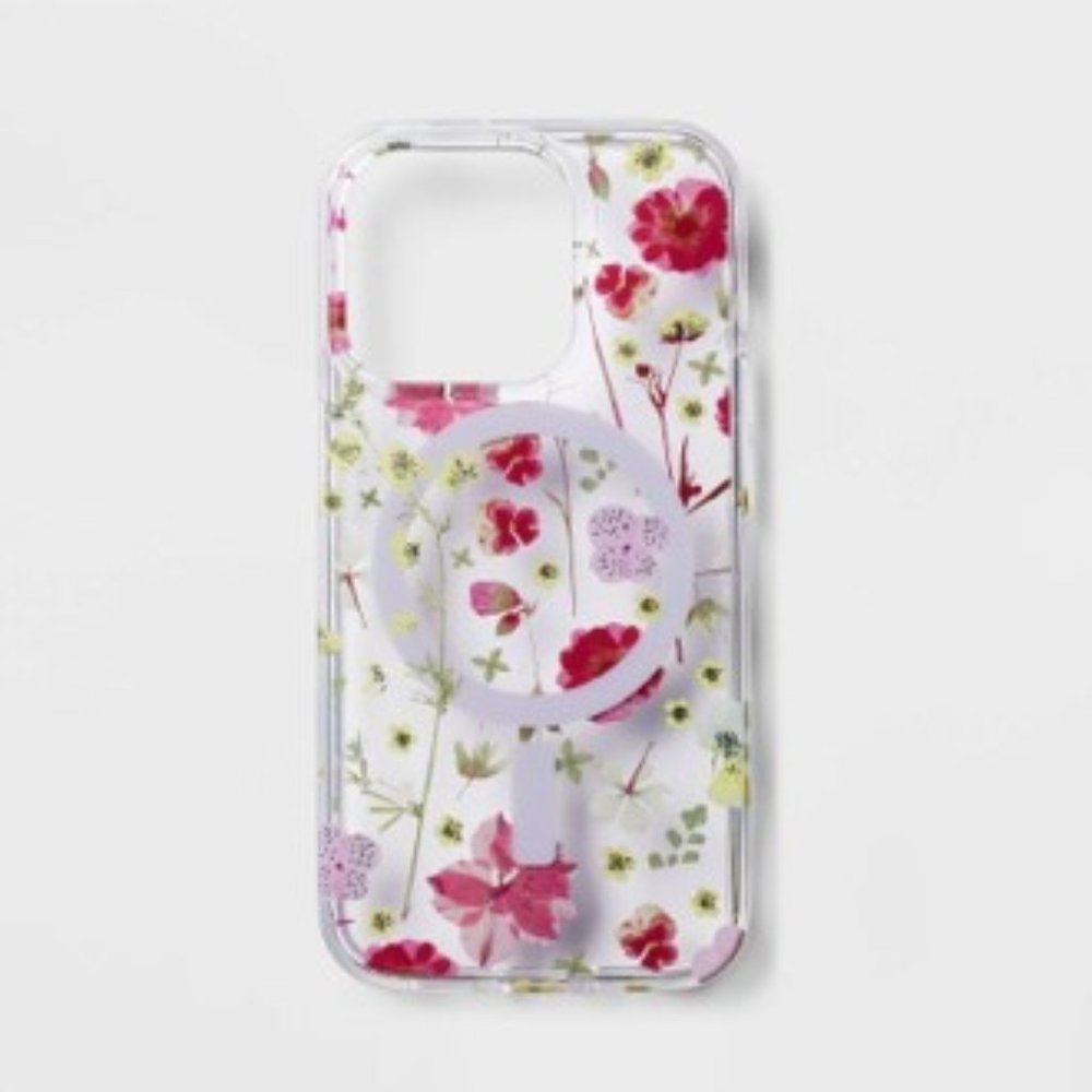 Heyday Apple iPhone 15 Pro Case with MagSafe - Clear with Multicolor Floral NWT